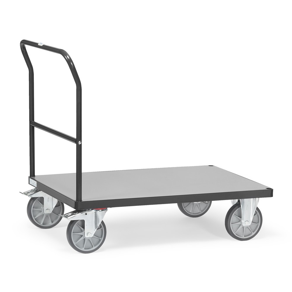 Produktabbildung: fetra® Plattformwagen mit Schiebebügel, Ladefläche BxT 600 x 1.000 mm, anthrazitgrau