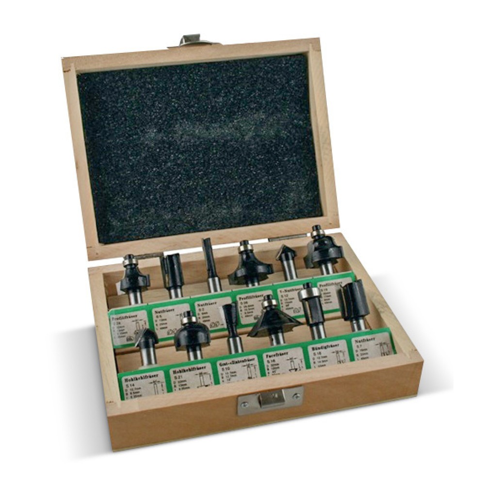 FISCH-TOOLS Fräsersatz 973CT12A05 Hartmetall Schaft-D. 8 mm 12-teilig