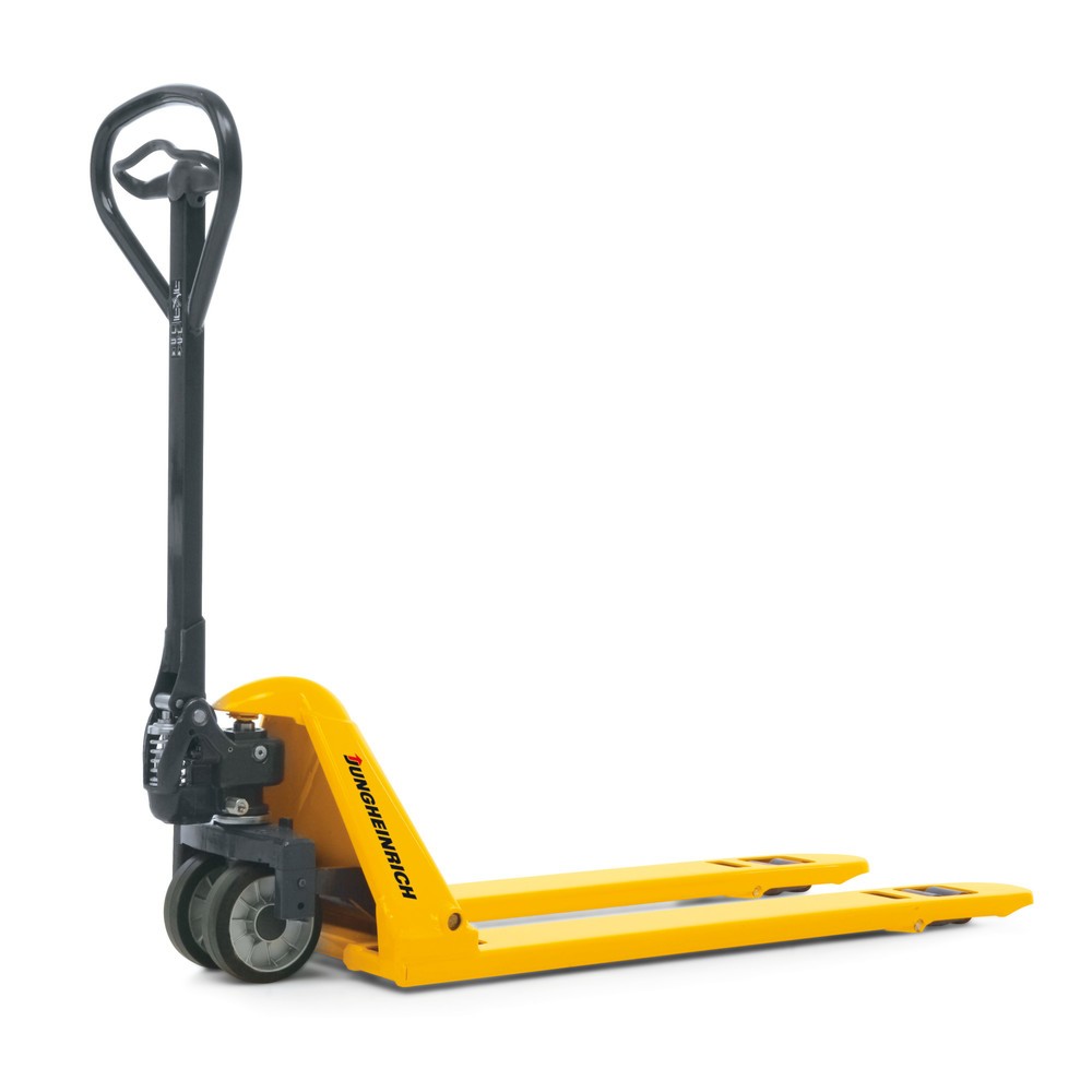 Produktabbildung: C-Ware Jungheinrich Niederflur-Handhubwagen AM 15l, GL 795 mm, Vollgummi/Nylon, Tandemrollen