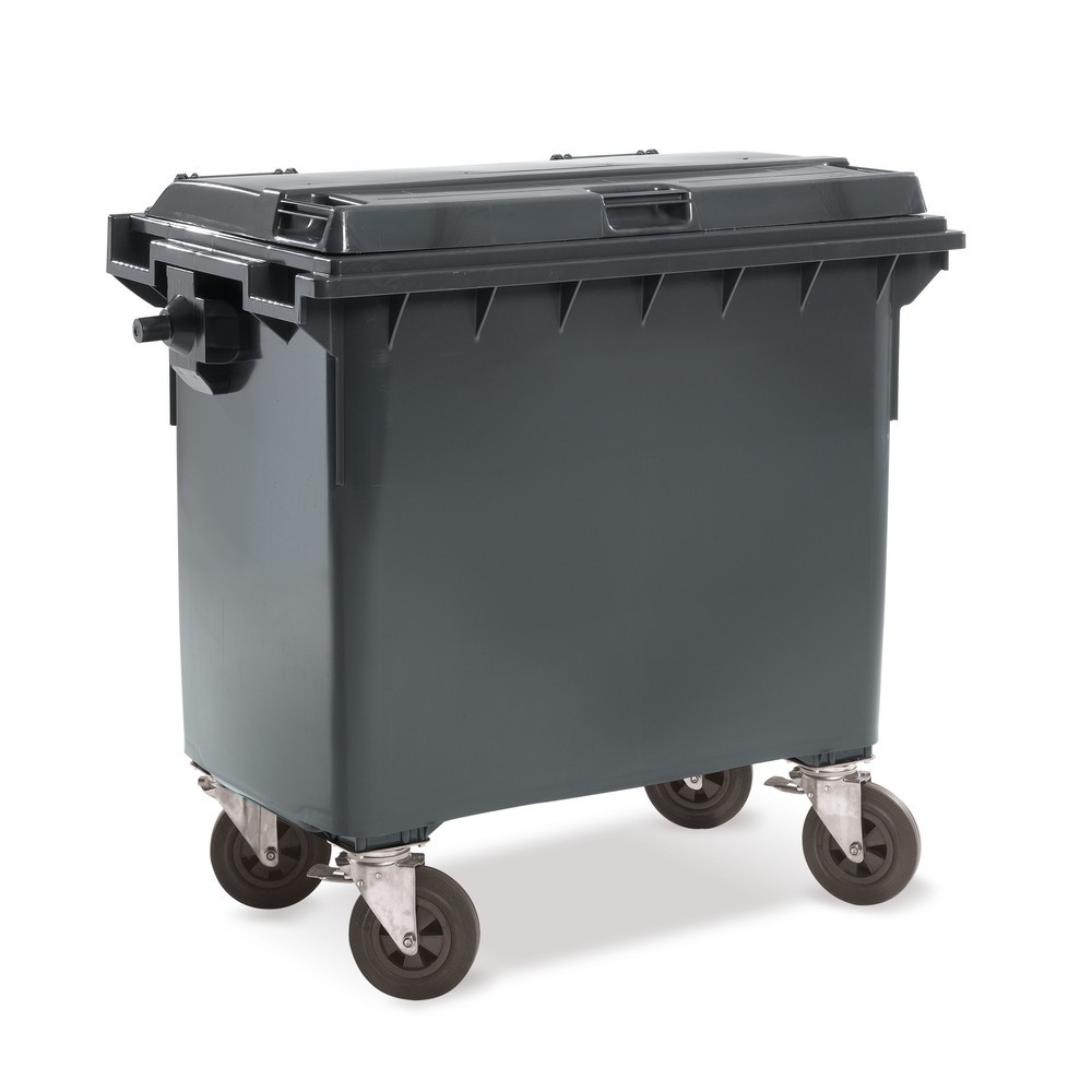 Produktabbildung: Müllgroßbehälter aus HDPE, 660 Liter, gem. DIN EN 840-2, mit 4 Lenkrollen, blau