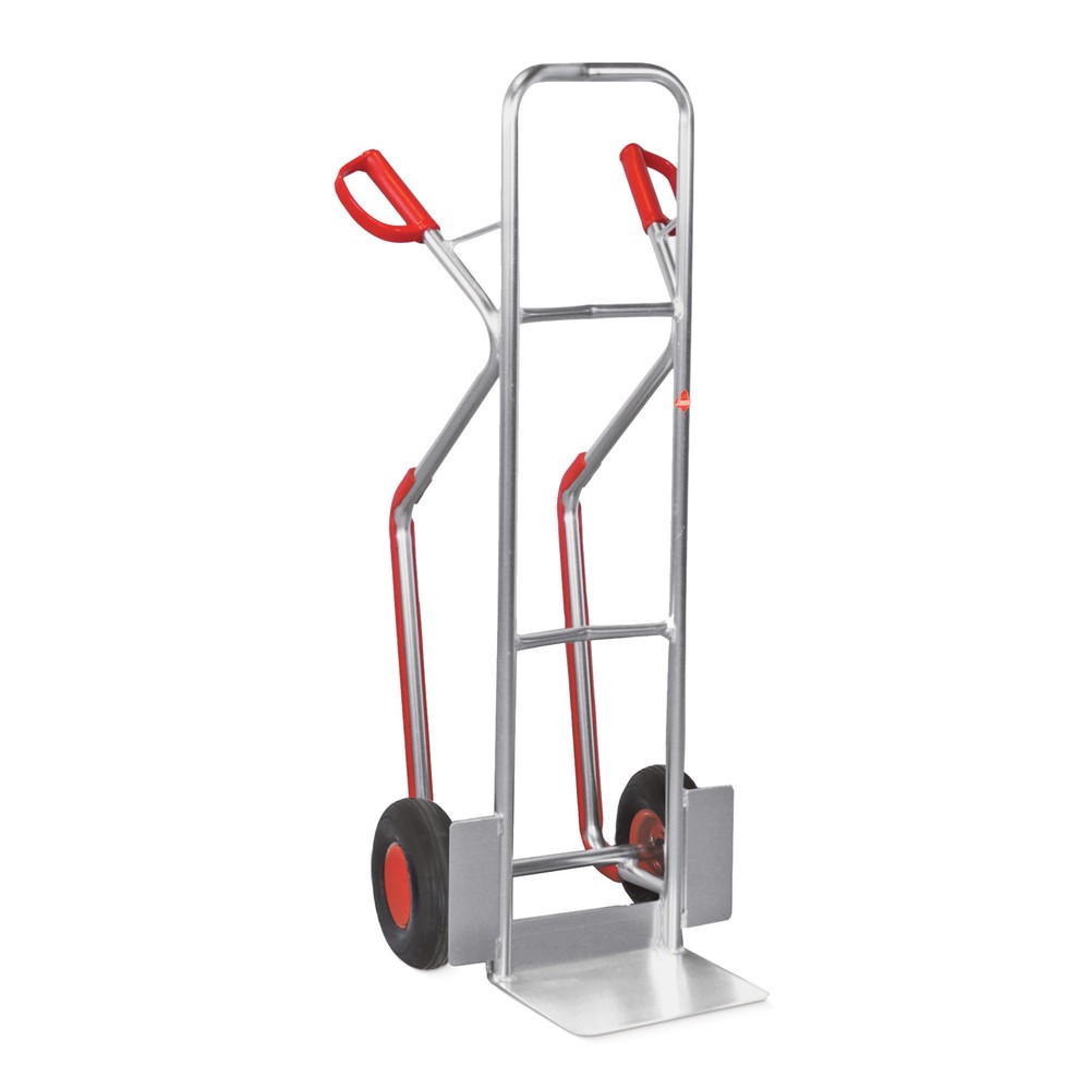 Produktabbildung: Stapelkarre Ameise®, Aluminium, mit Gleitkufen, TK 200 kg, Schaufel BxT 320 x 250 mm, Luft-Bereifung