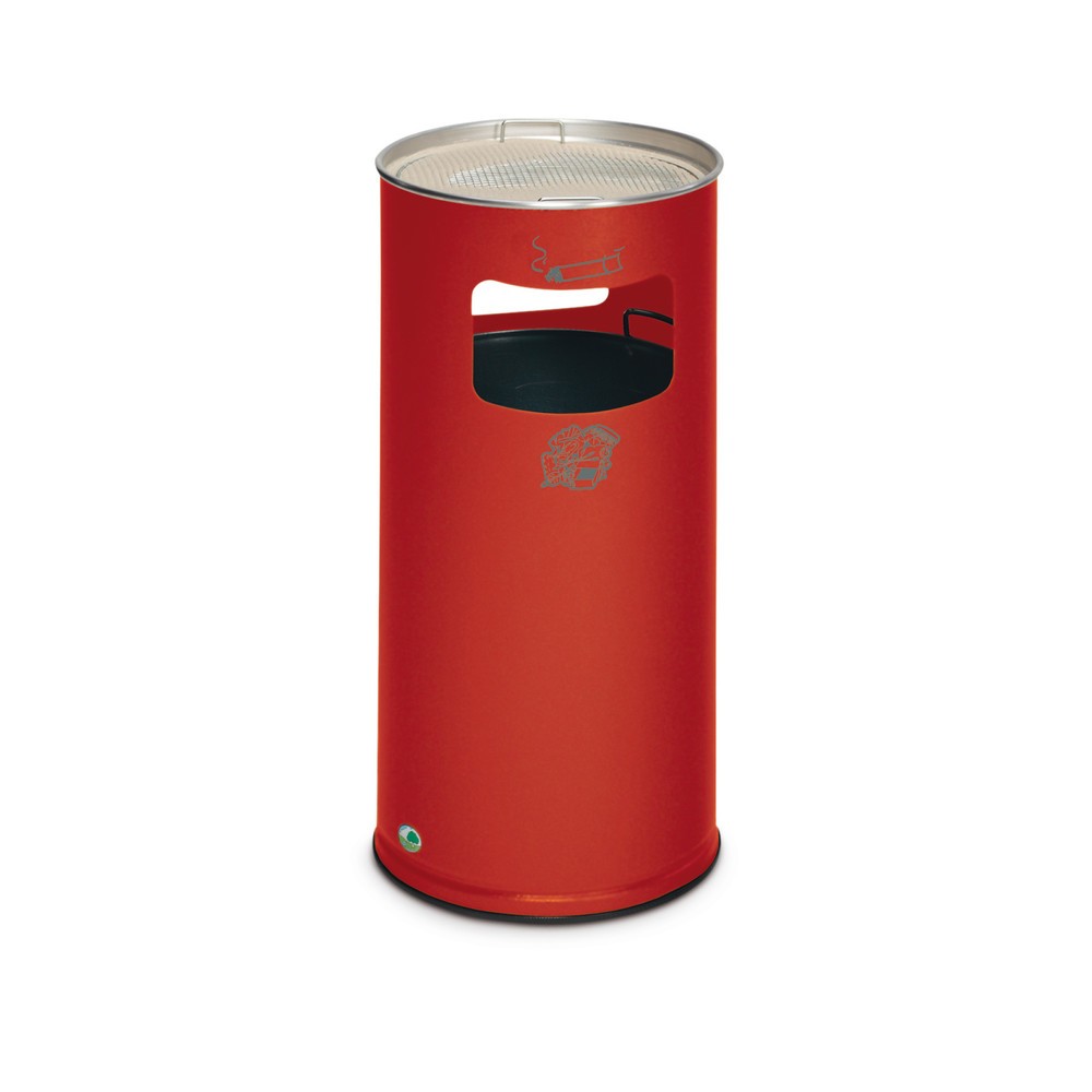 Produktabbildung: VAR® Ascher-Abfall-Kombination, Standmodell, 37,4 Liter, feuerrot