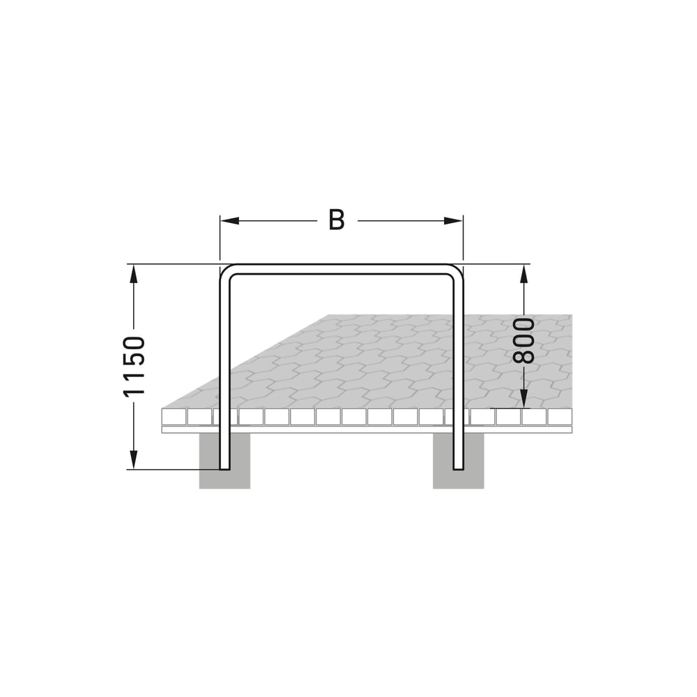 Produktabbildung Nr. 4: wsm® Anlehnbügel, Standard, zum Einbetonieren, Länge 1.200 mm